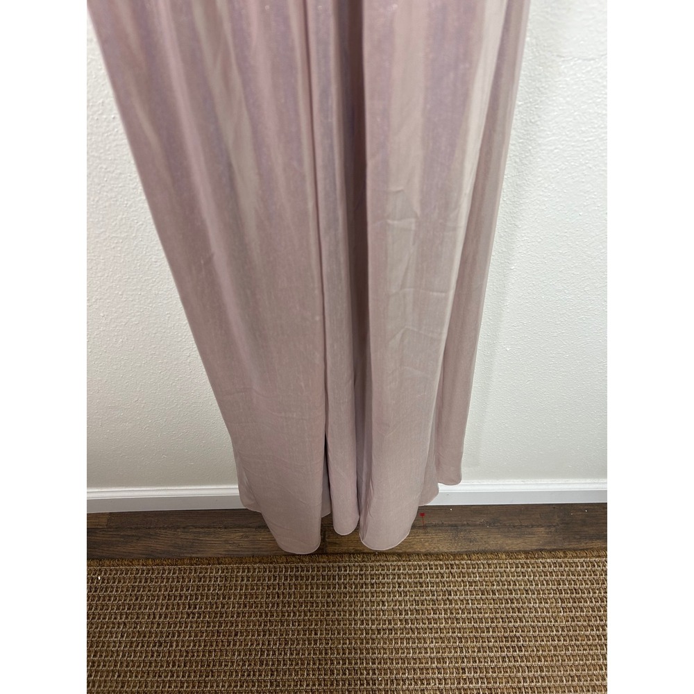 Zac Posen Halter Shiny Maxi Dress Blush Sz 6 Formal Glam Wedding - Picture 3 of 8